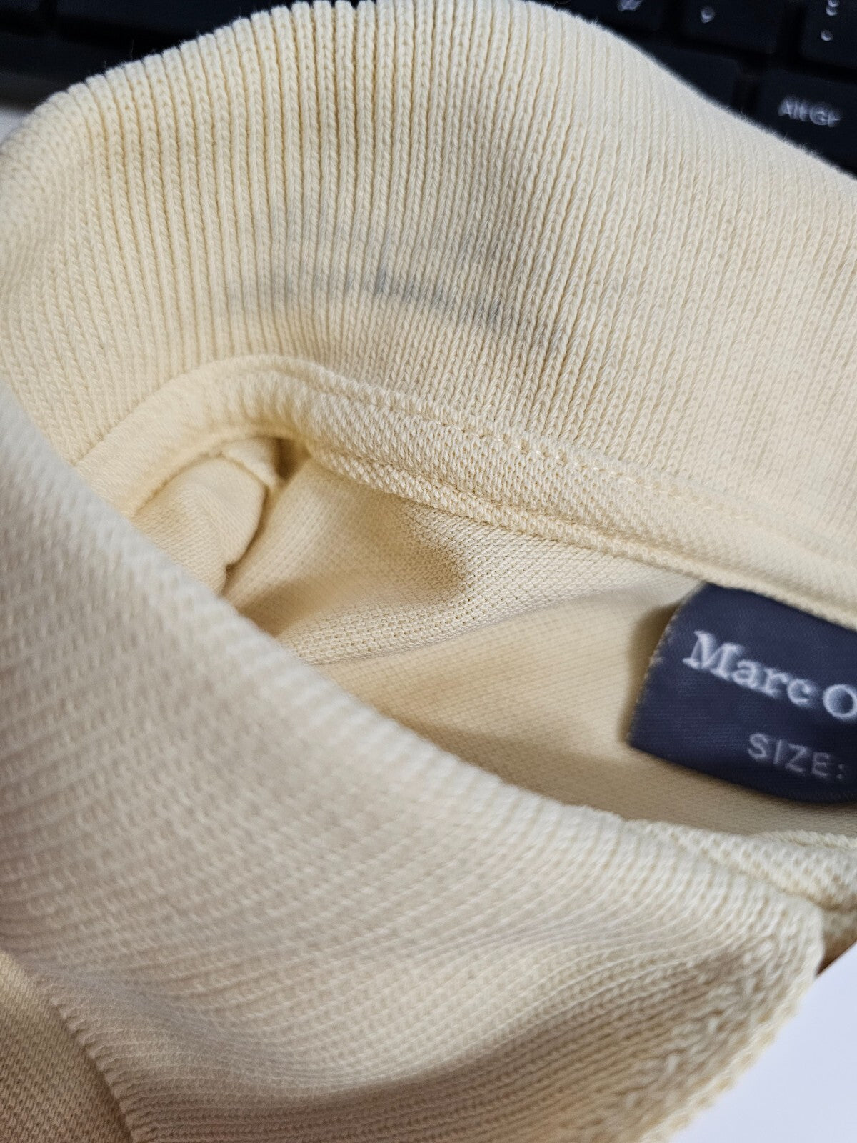 EK4247 Herren Polo von Marc O`Polo, blassgelb, Gr. L8