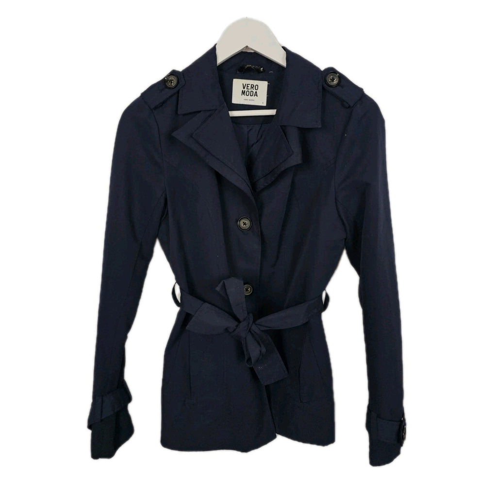 EK11213 Damen Trenchcoat kurz von Vero Moda, blau, Gr.S0