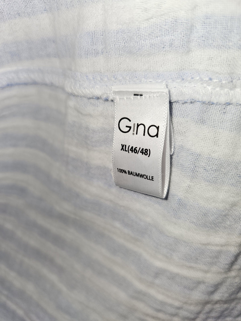 EK7861 Damen Bluse von Gina, Weiß/Blau, Gr. XL4