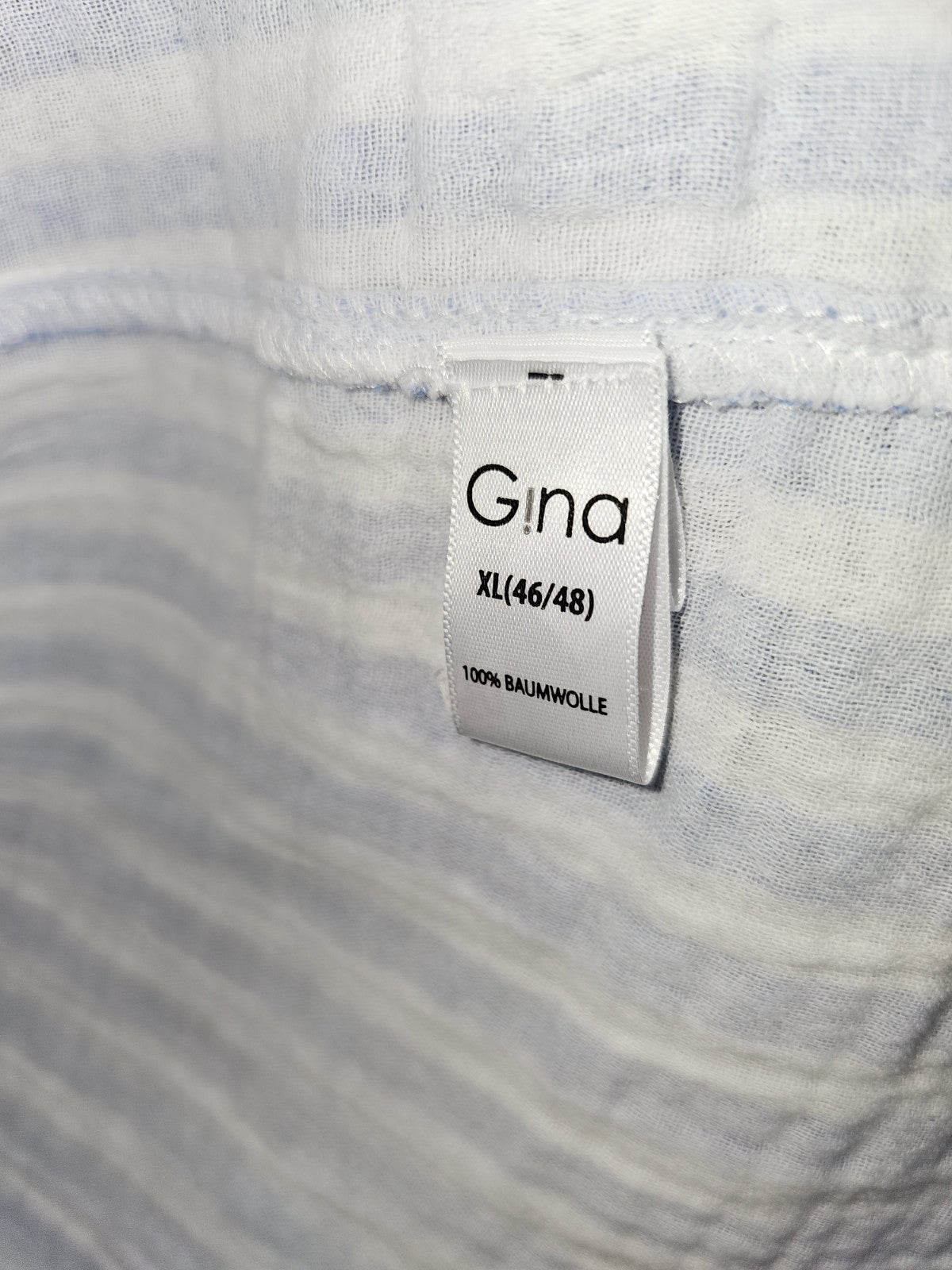 EK7861 Damen Bluse von Gina, Weiß/Blau, Gr. XL4
