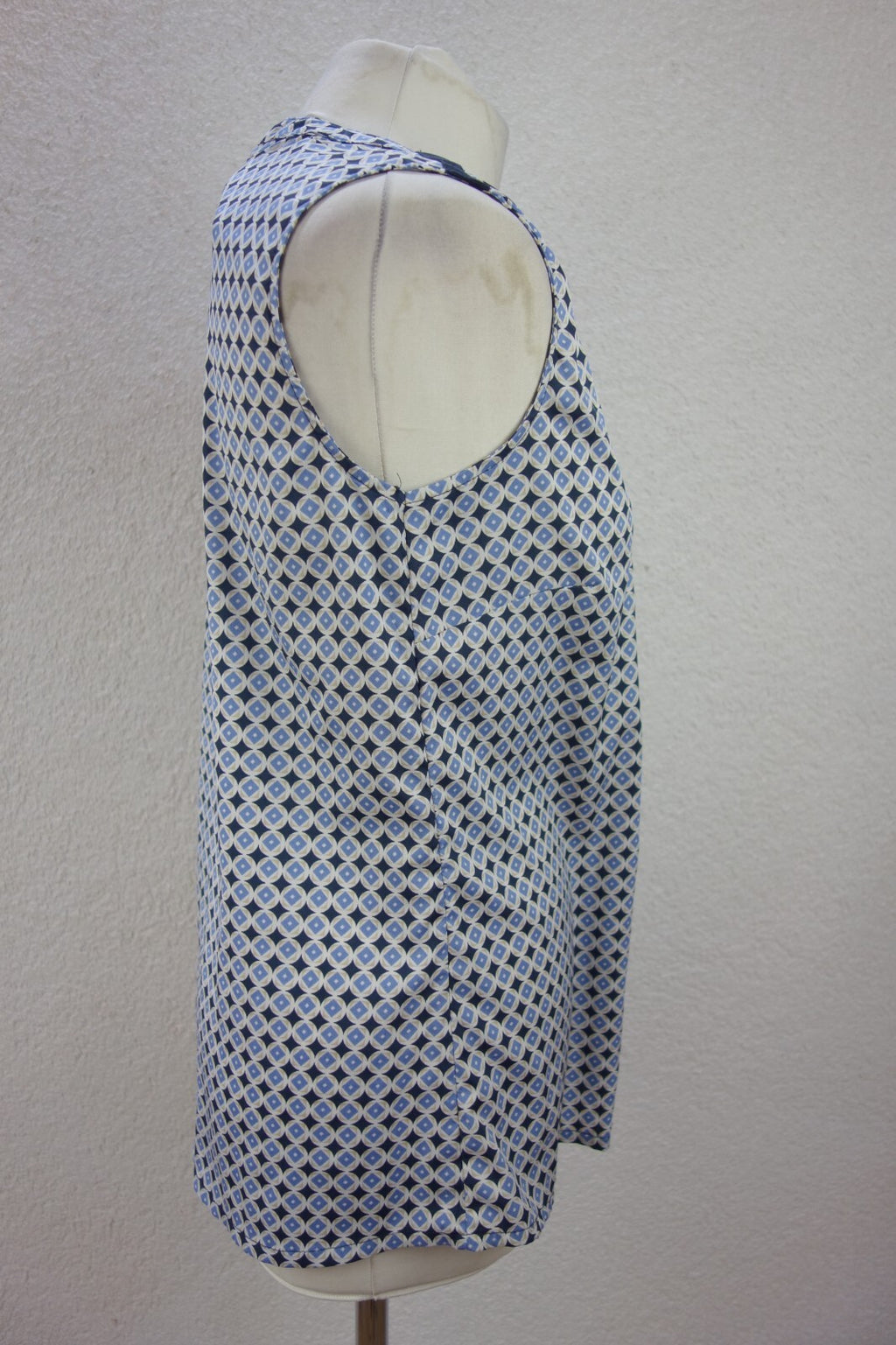 EK4077 Damen Bluse von Tchibo, blau gemustert, Gr. 36/382