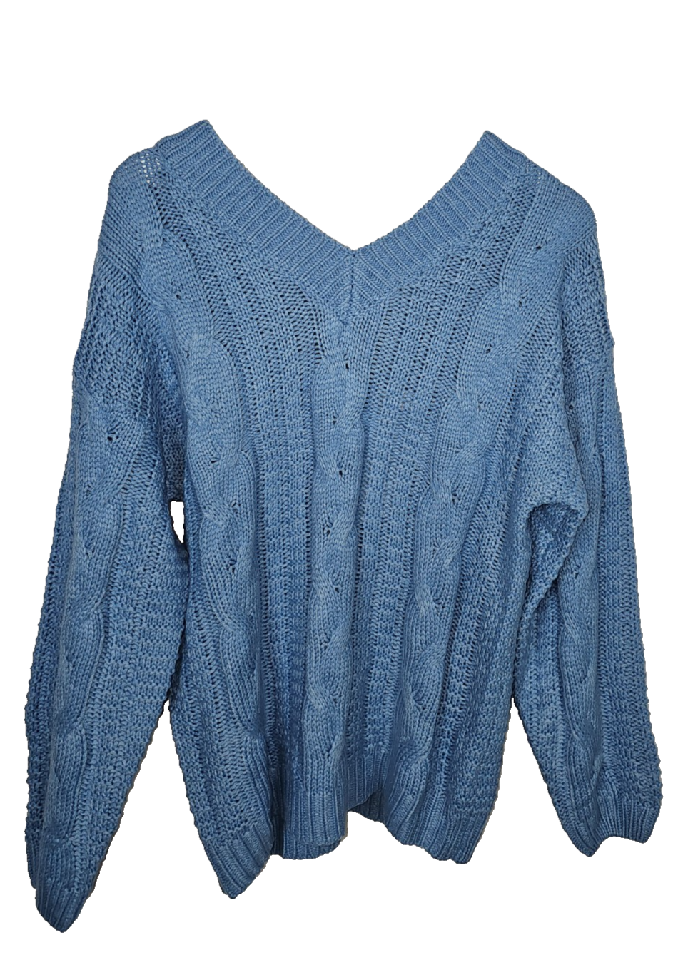 EK7527 Damen Strickpullover von Nilinoph, Blau, Gr.S0