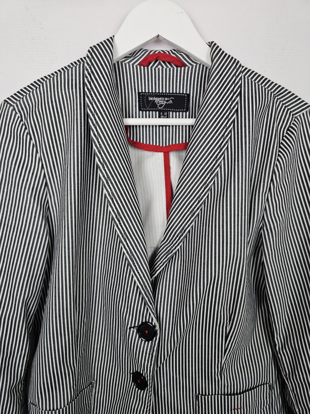 EK9086 Damen Blazer von Kenny S., Schwarz/Weiß, Gr. 401