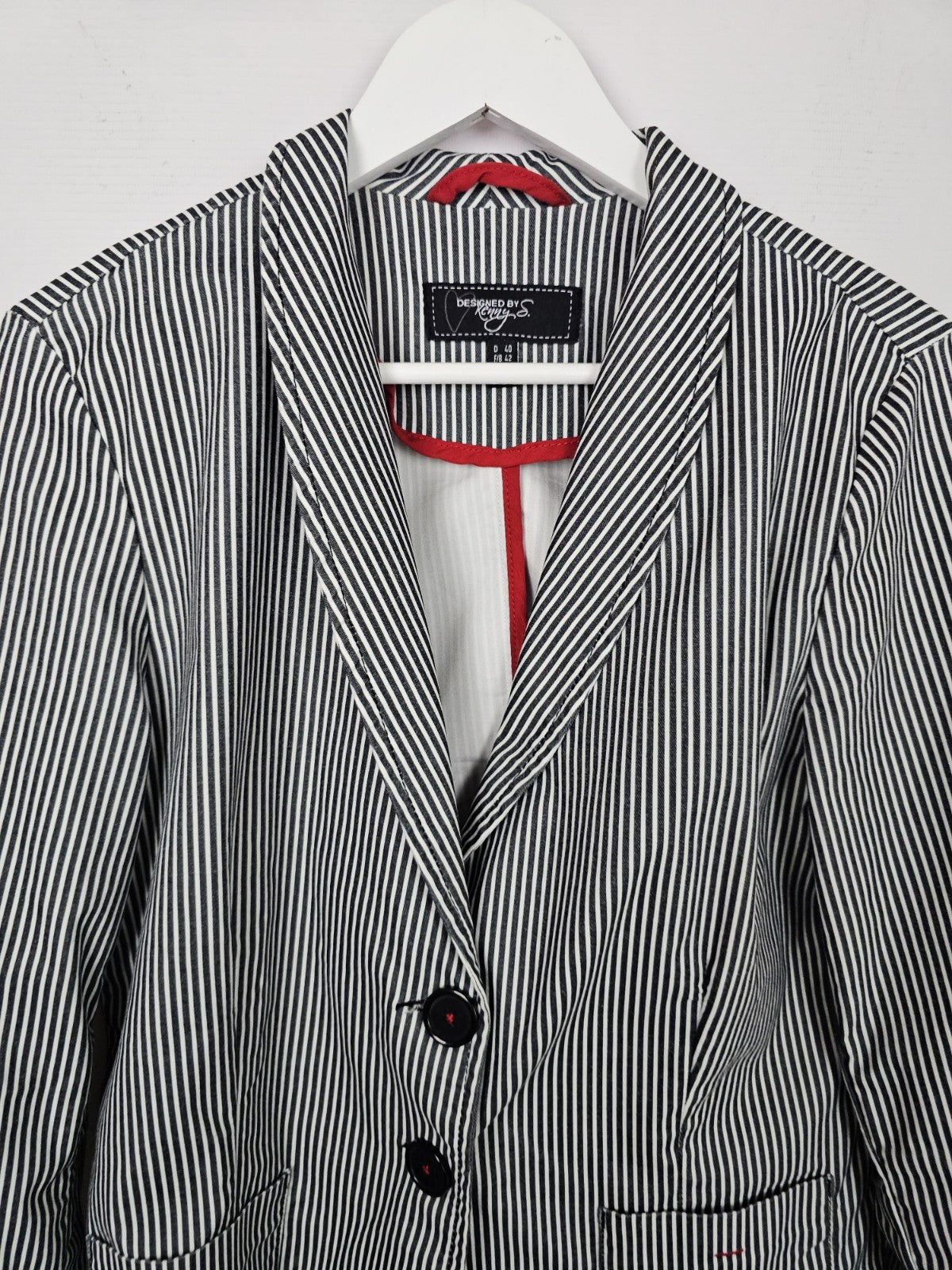 EK9086 Damen Blazer von Kenny S., Schwarz/Weiß, Gr. 401