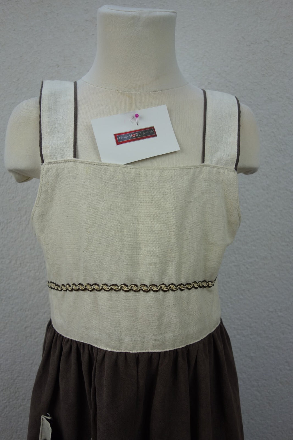 EK4187 Mädchen Dirndl von Isar Trachten, braun-beige, Gr.1401