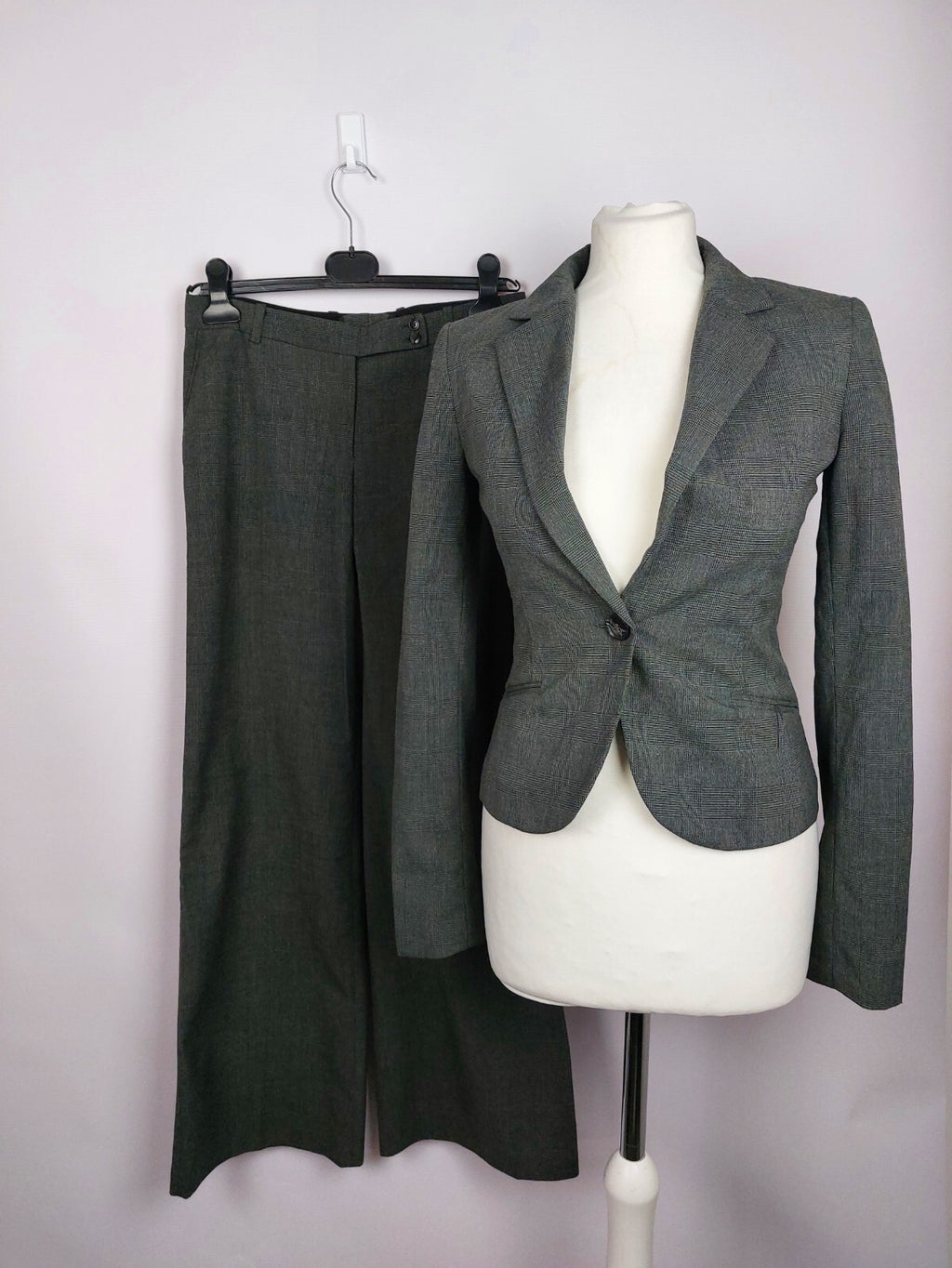 Ek4450 Damen Zweiteiler von H&M, grau, Gr. Blazer34 / Hose360