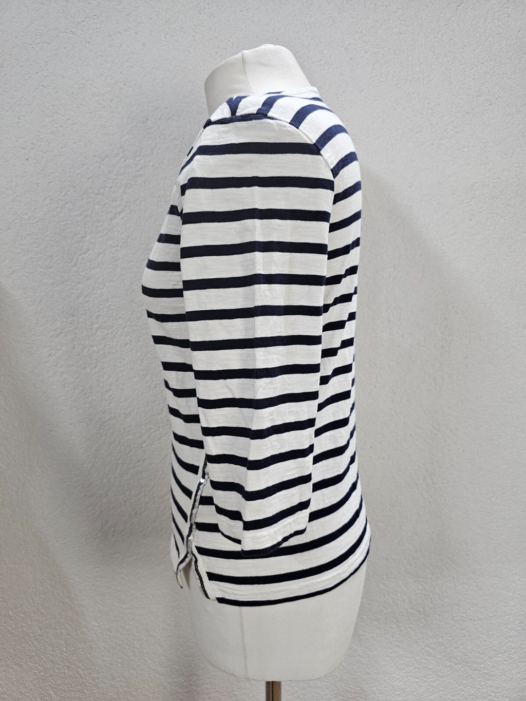 EK2112 Damen Shirt von Woman by Tchibo, weiß/blau gestreift, Gr. 36/383
