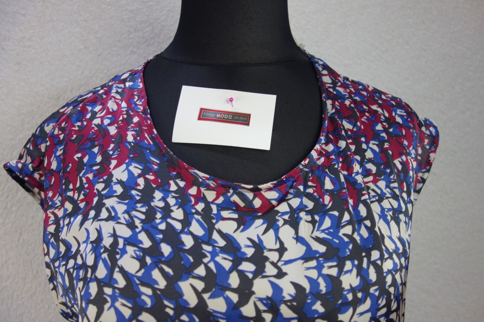 EK3905 Damen Bluse von Sisley, blau/weiß/rot, Gr. L1