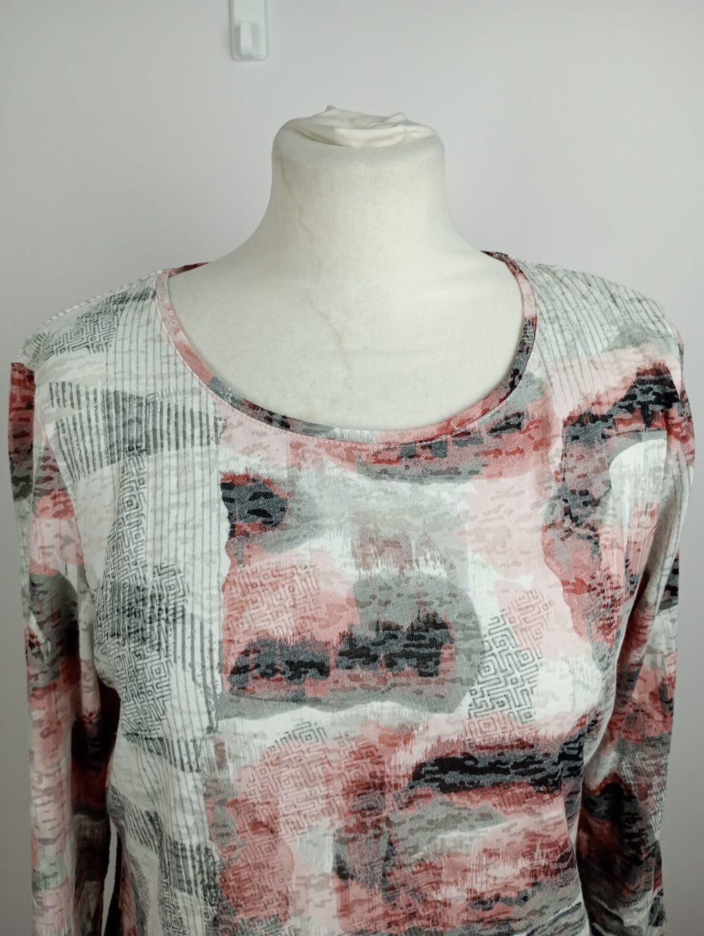 EK5128 Damen Shirt von Gerry Weber, weiß/grau/rosa, Gr. 401