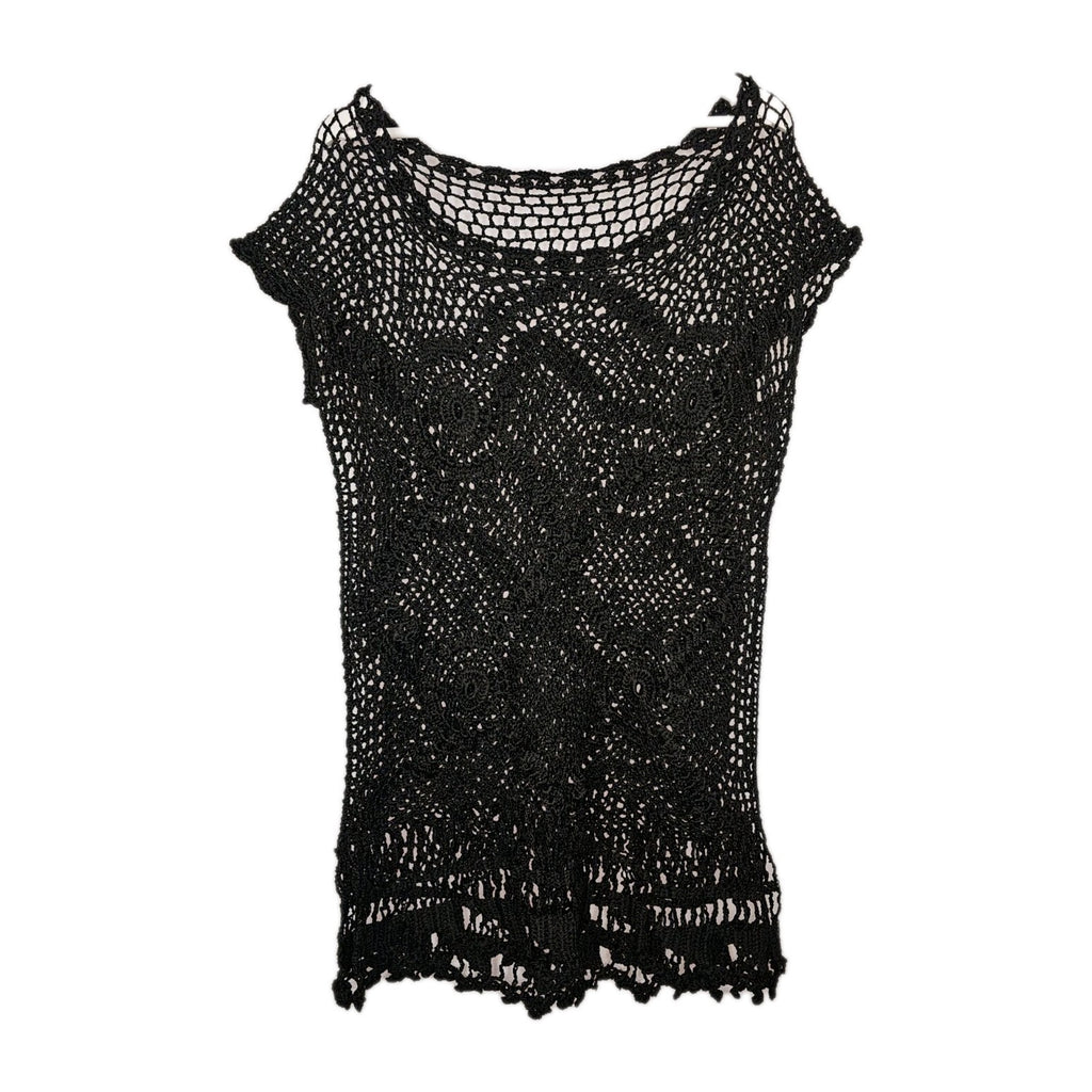 EK9412 Damen T-Shirt, schwarz. Lochmuster, Gr.L(Größentabelle)0
