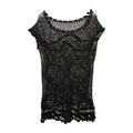 EK9412 Damen T-Shirt, schwarz. Lochmuster, Gr.L(Größentabelle)0