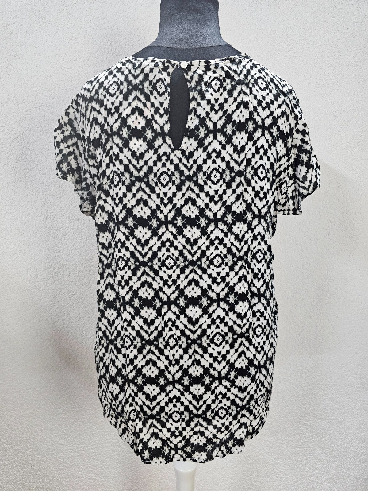 EK0223 Damen Bluse von Up Fashion, schwarz/weiß, Gr. L3