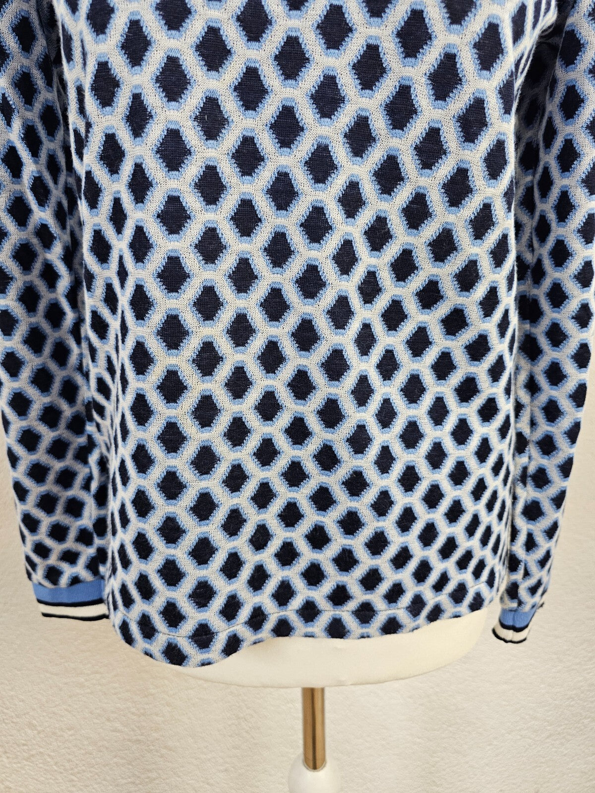 EK5882 Damen dünner Pullover von Street One, blau/weiß, Gr. 342