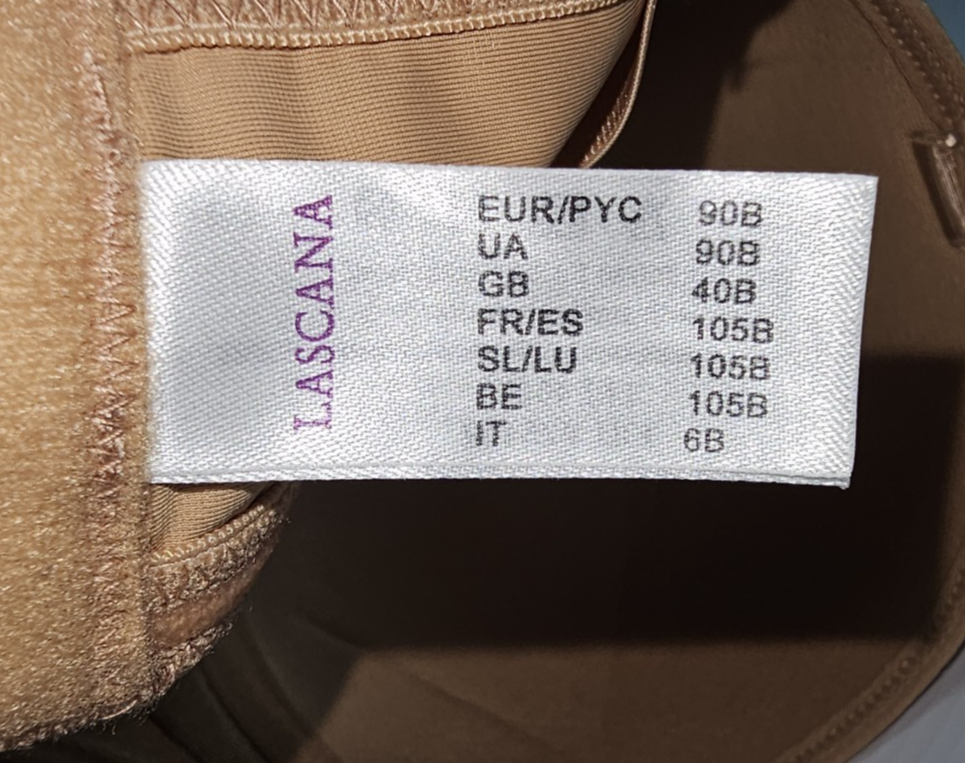 EK8516 Damen BH Durchsichtige Träger, Beige, Gr Ca 90 B6