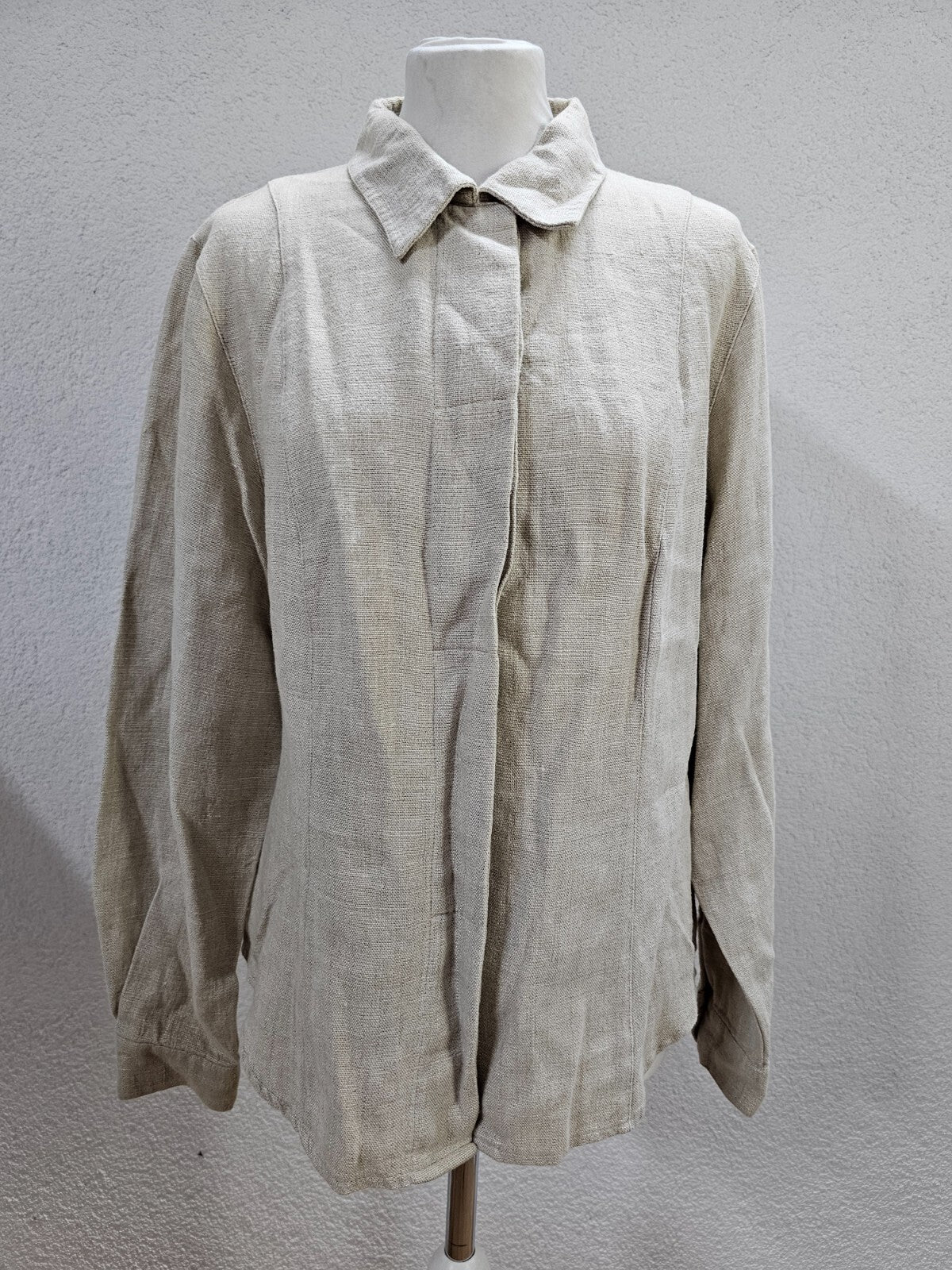 EK5801 Damen Leinenbluse von Feelings, flaxfarben, Gr. 420