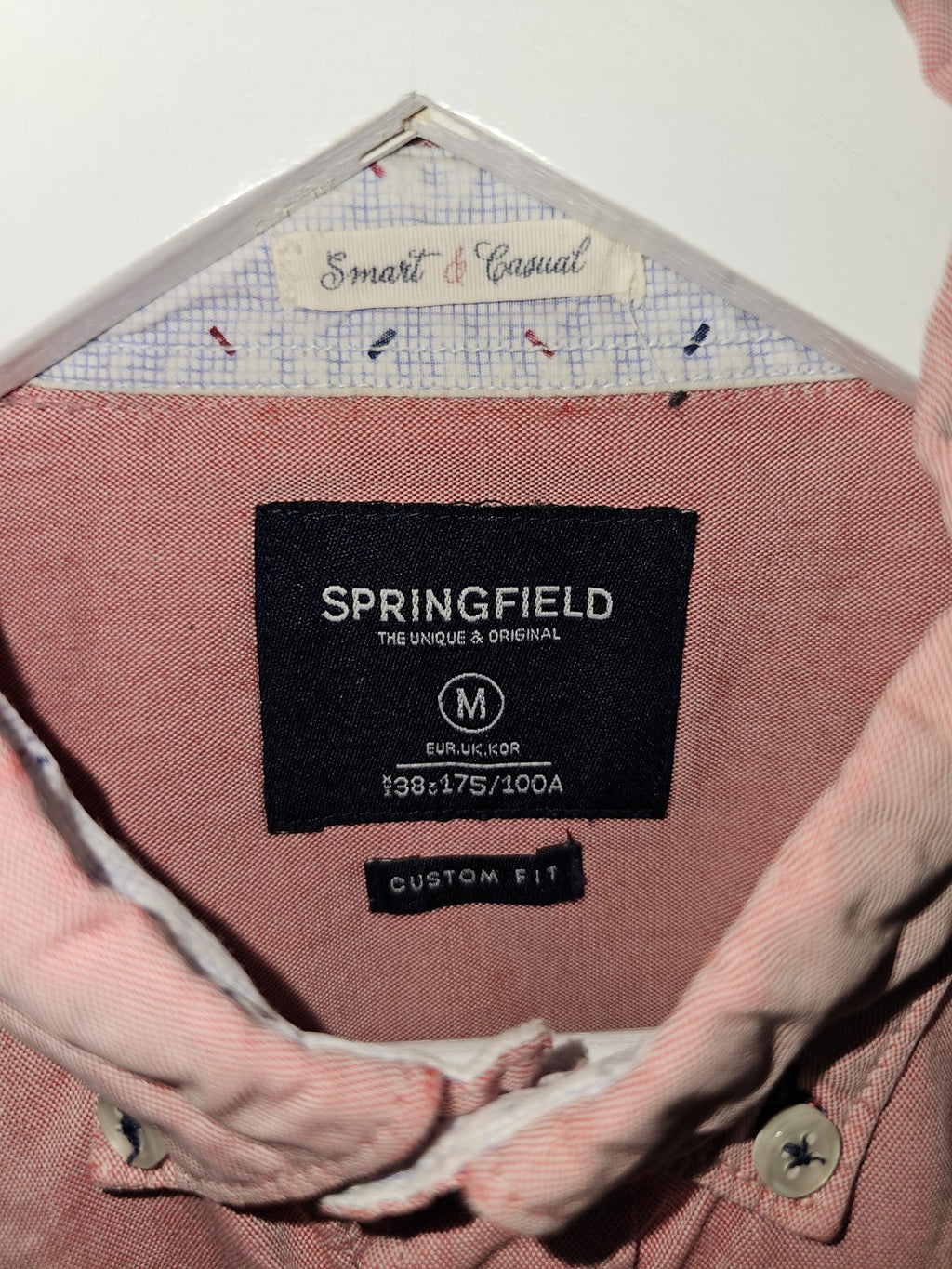 EK8365 Herren Hemd von Springfield, Rosa, Gr. M3