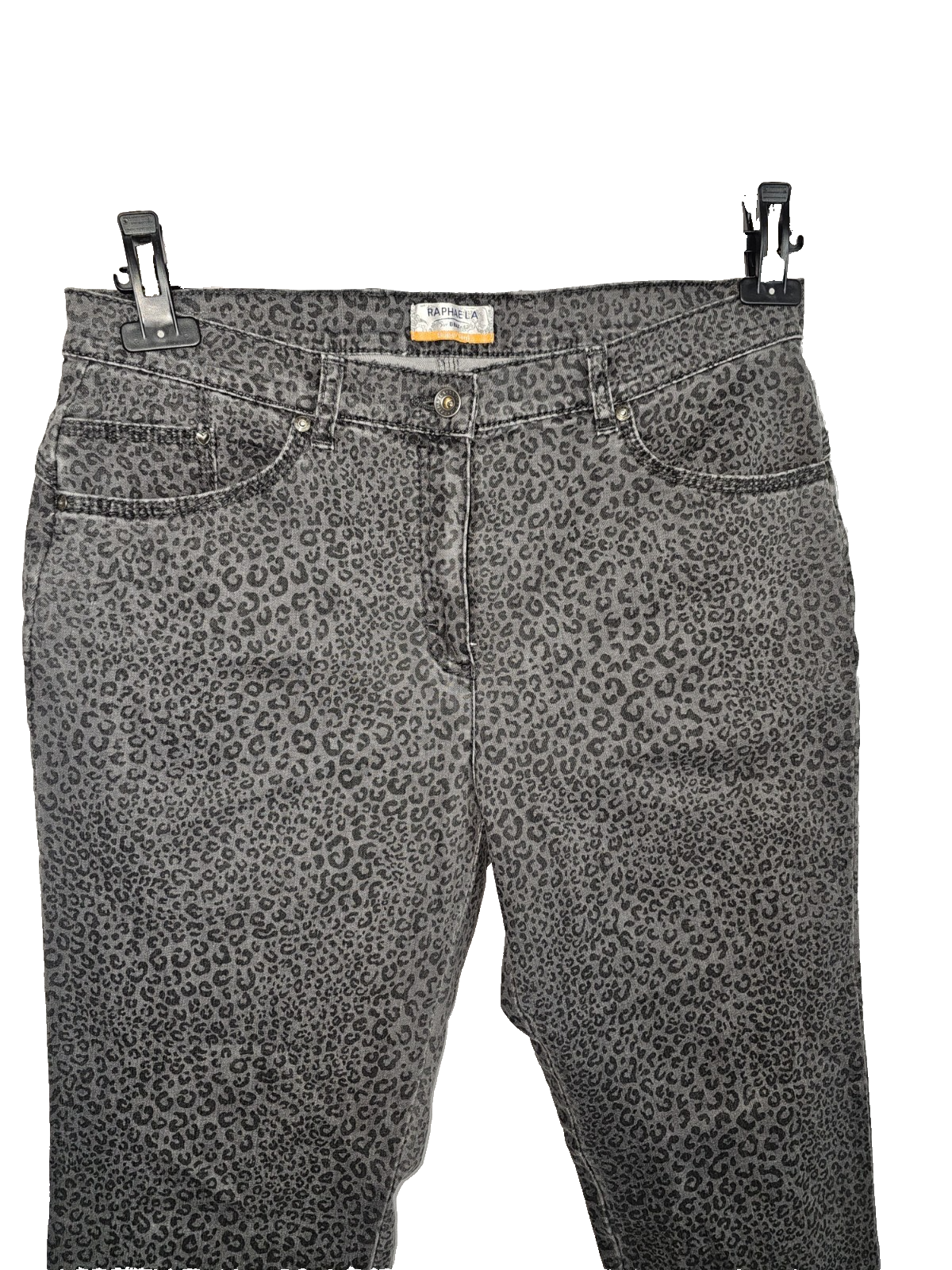 EK7984 Damen Jeans von Brax, grau mit Leo Muster, Gr.441