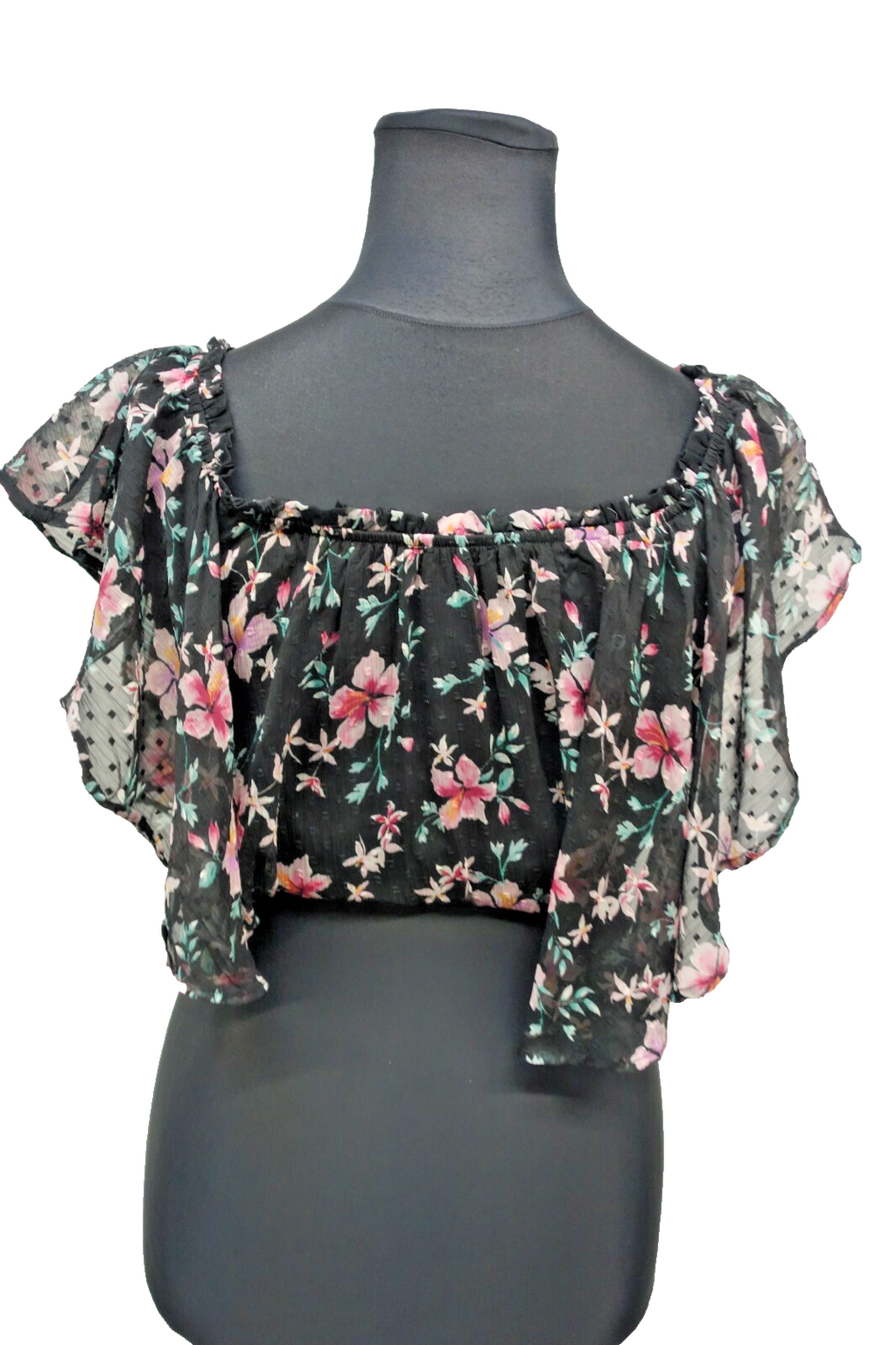 Tolles Bluse von Tally Weijl geblühmt schwarz Gr xs E10374