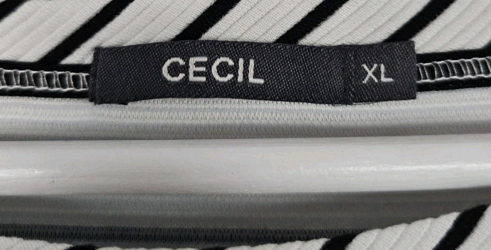 EK9282 Damen T-Shirt Cecil Gr.44 Weiß Gestreift1