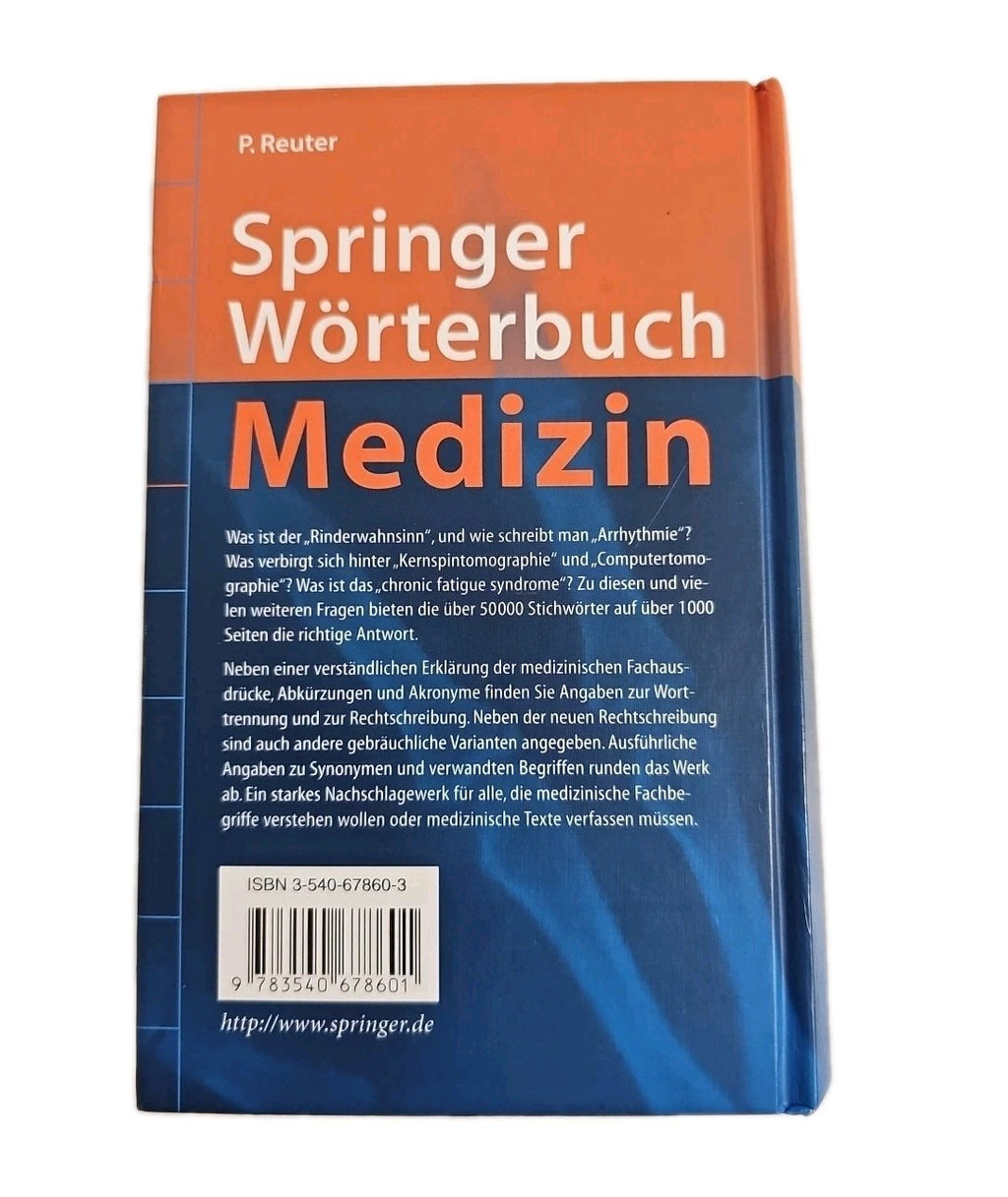 EB4184 Springer Wörterbuch Medizin von P. Reuter | Buch 1