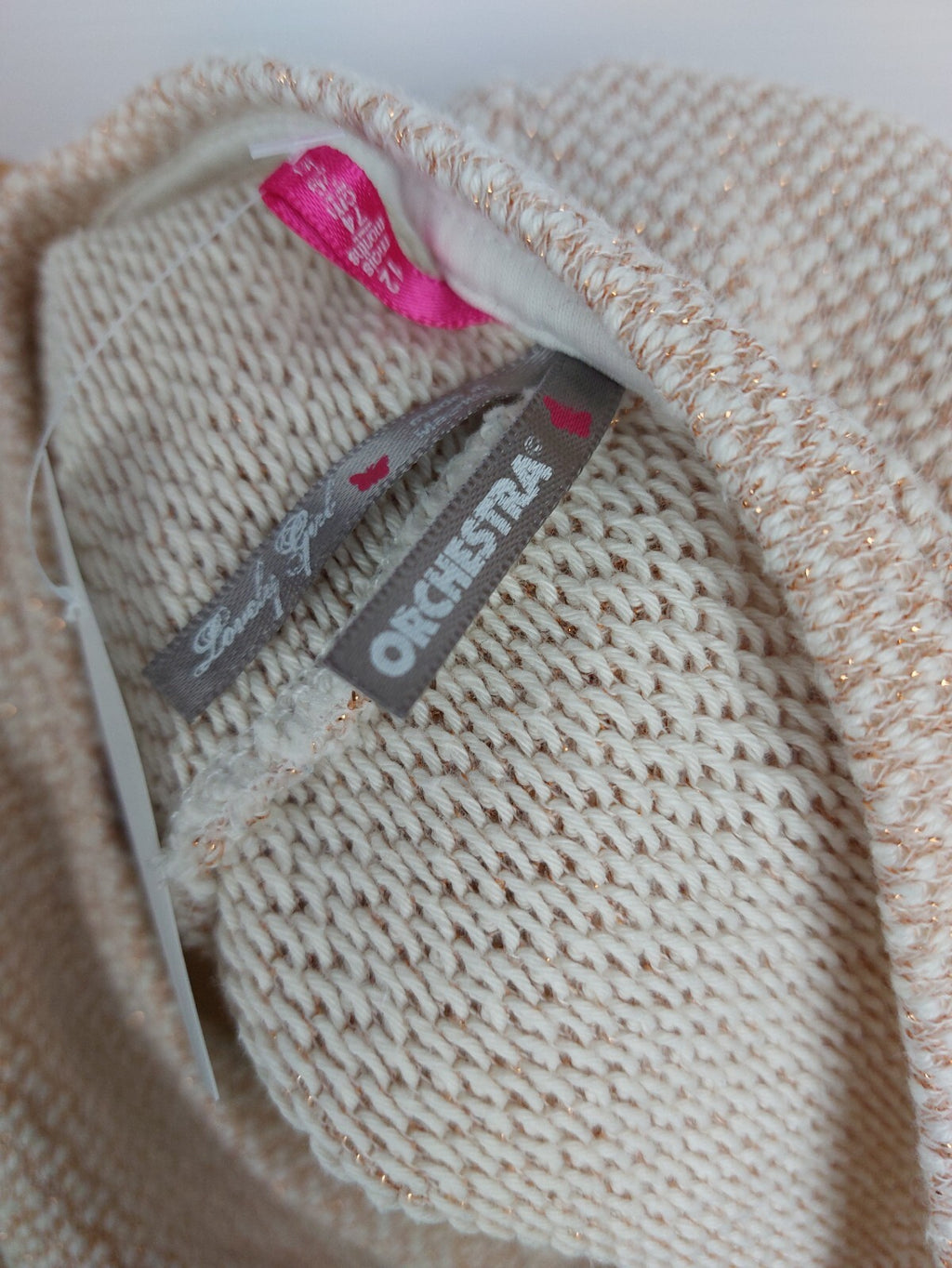 EK0889 Mädchen Pullover von Orchestra, roségold/weiß, Gr. 1464