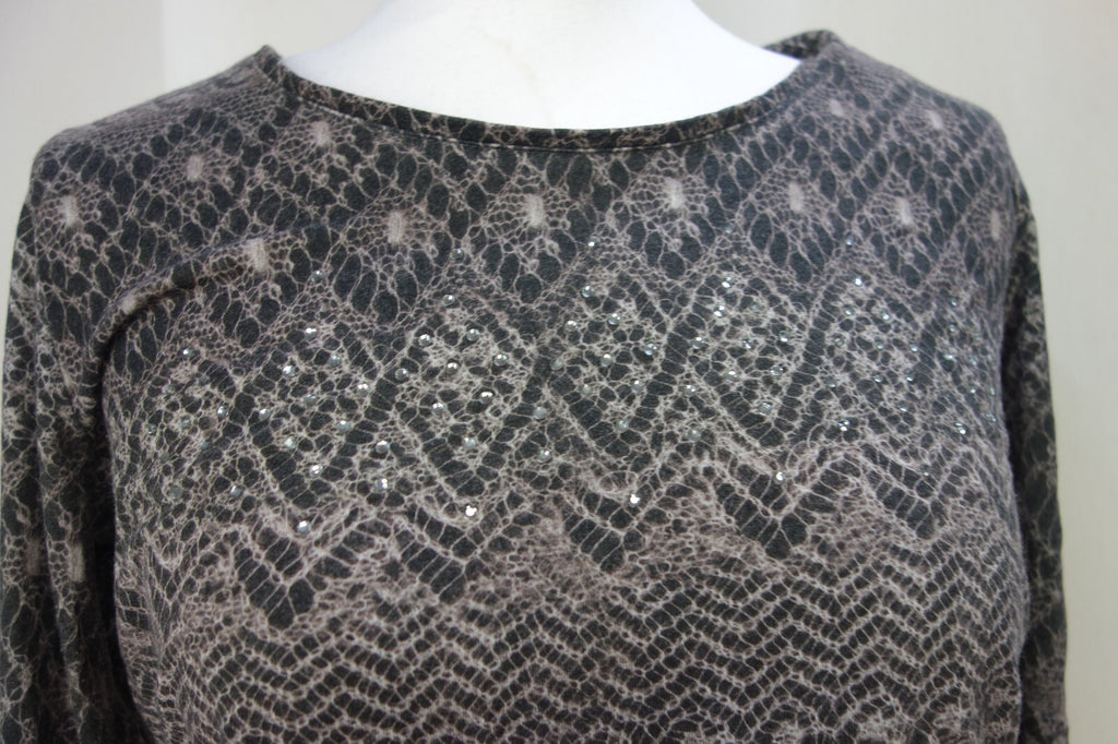 EK3632 Damen Shirt von San Setto, braun gemustert, Gr. 361