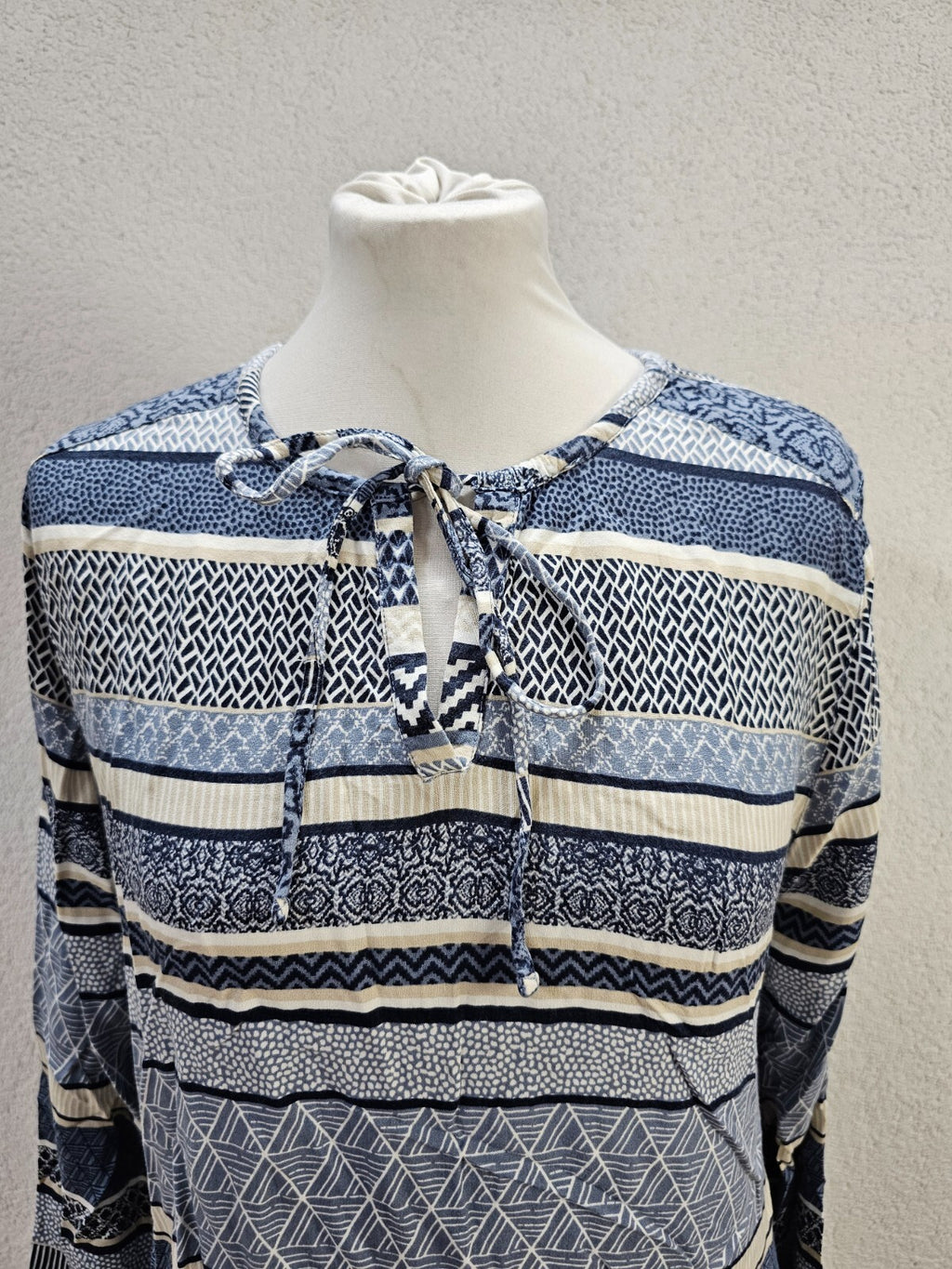 EK5782 Damen Bluse von Gina Benotti, blau/beige/weiß, Gr. M (40/42)1