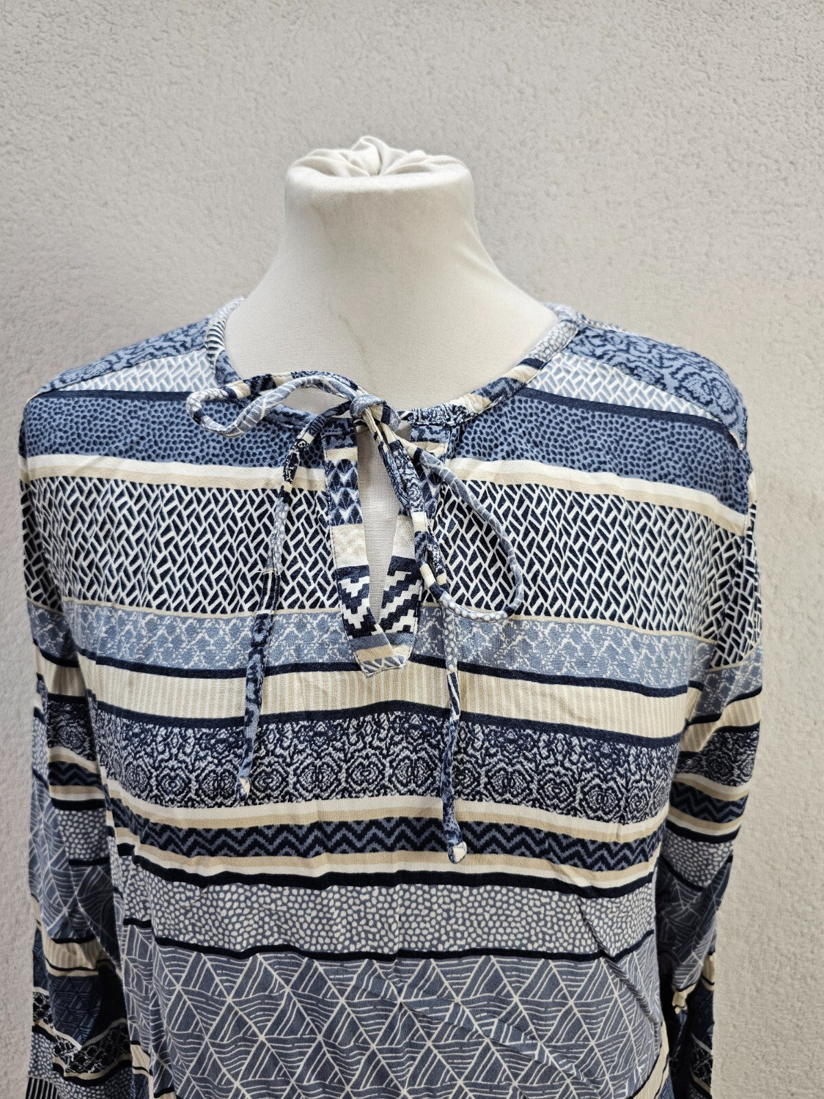 EK5782 Damen Bluse von Gina Benotti, blau/beige/weiß, Gr. M (40/42)1