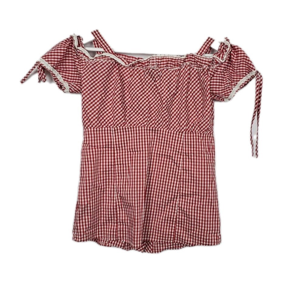 EK10558 Damen Trachtenbluse von Amisu, Rot/Weiß,  Gr. M2