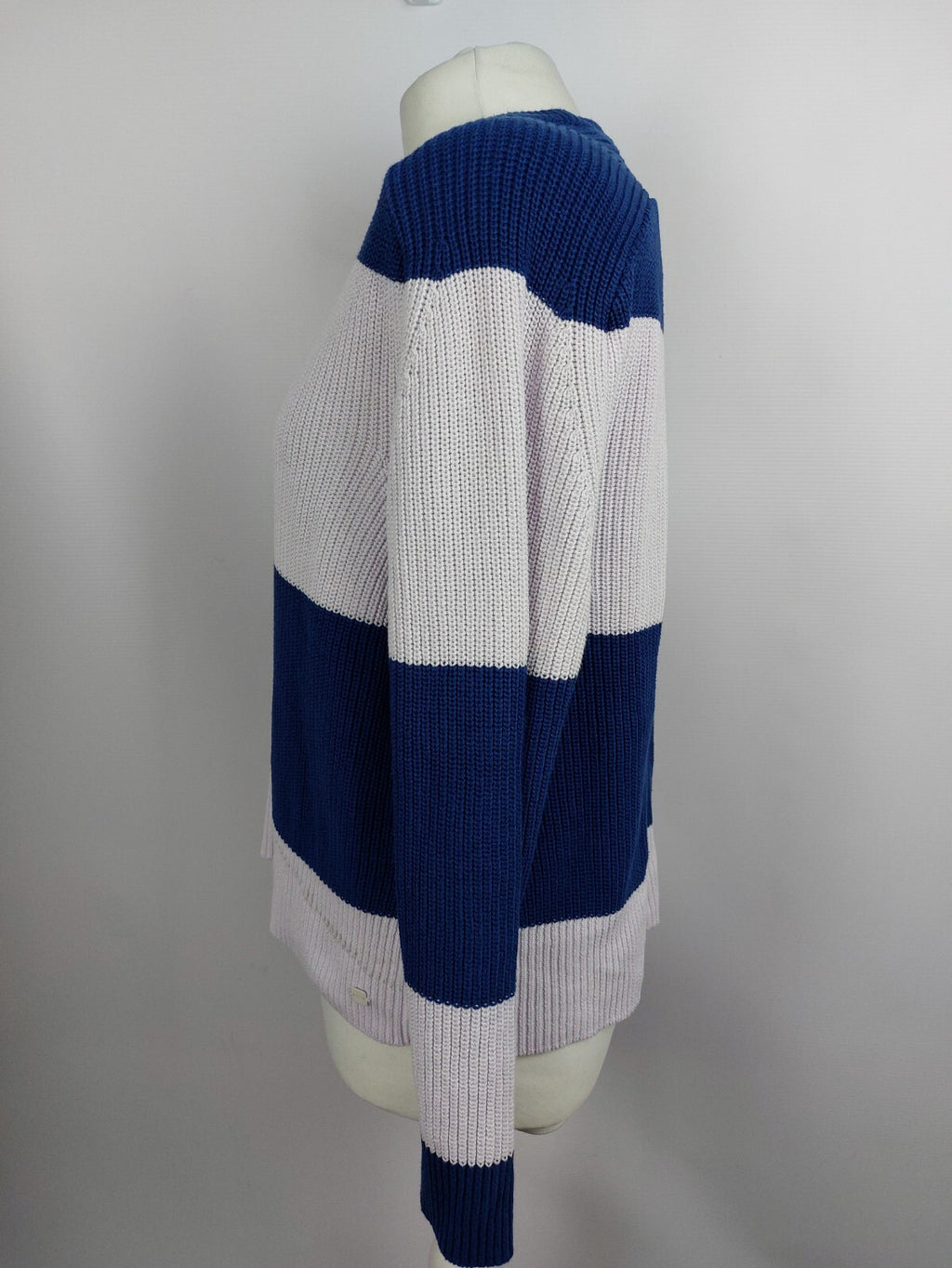 EK1839 Damen Strickpullover von Marc O`Polo, blau/rosa gestreift, Gr. S3