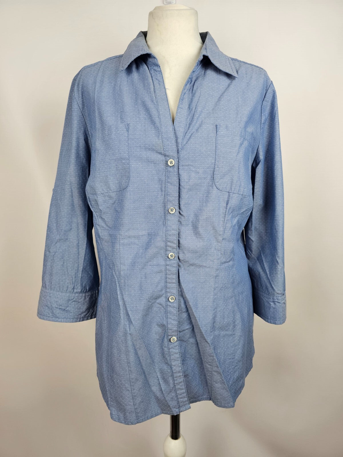 EK5660 Damen Bluse von Opus, blau, weiße Punkte, Gr. 440