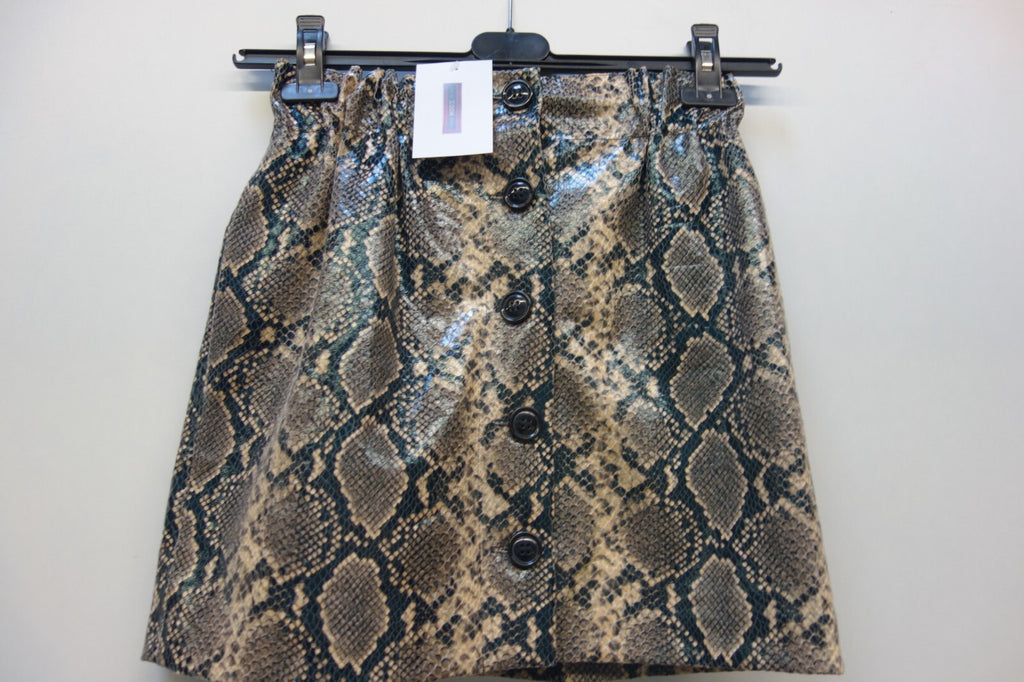 EK2575 Damen Rock von Zara, Schlangenlederoptik, Gr. XS0