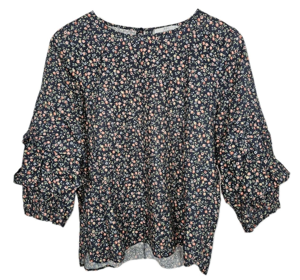 EK9957 Damen Bluse von EDC, blau, Blumenmuster, Gr.S0