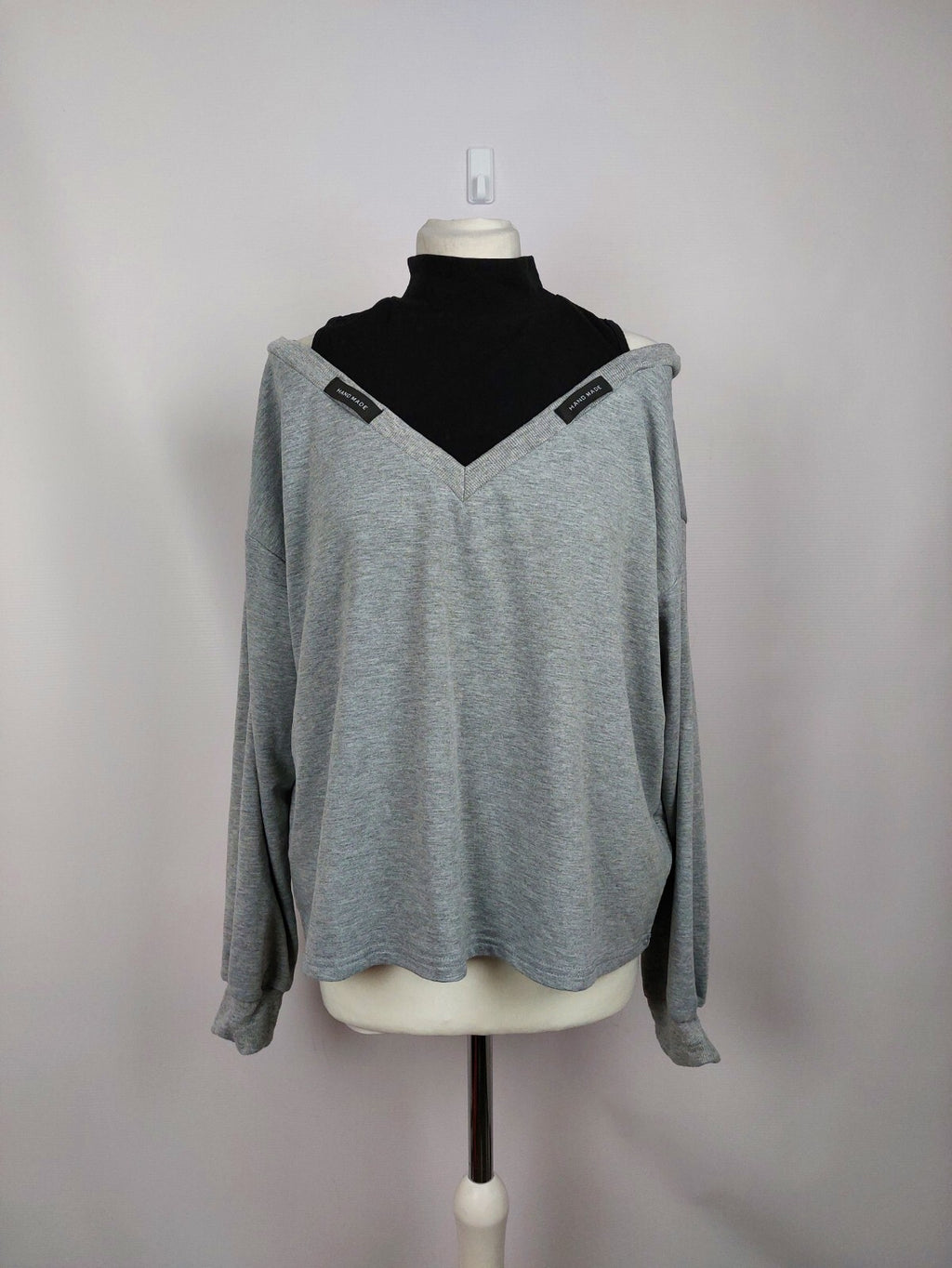 EK5114 Damen Pullover von Dazy, grau/schwarz, Gr. S0