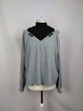 EK5114 Damen Pullover von Dazy, grau/schwarz, Gr. S0