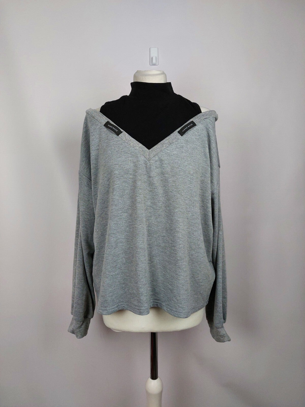 EK5114 Damen Pullover von Dazy, grau/schwarz, Gr. S0