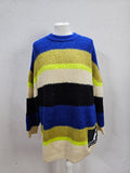 EK1725 Damen Pullover von H&M x Kangol, blau-grün-schwarz-weiß, Gr.L0