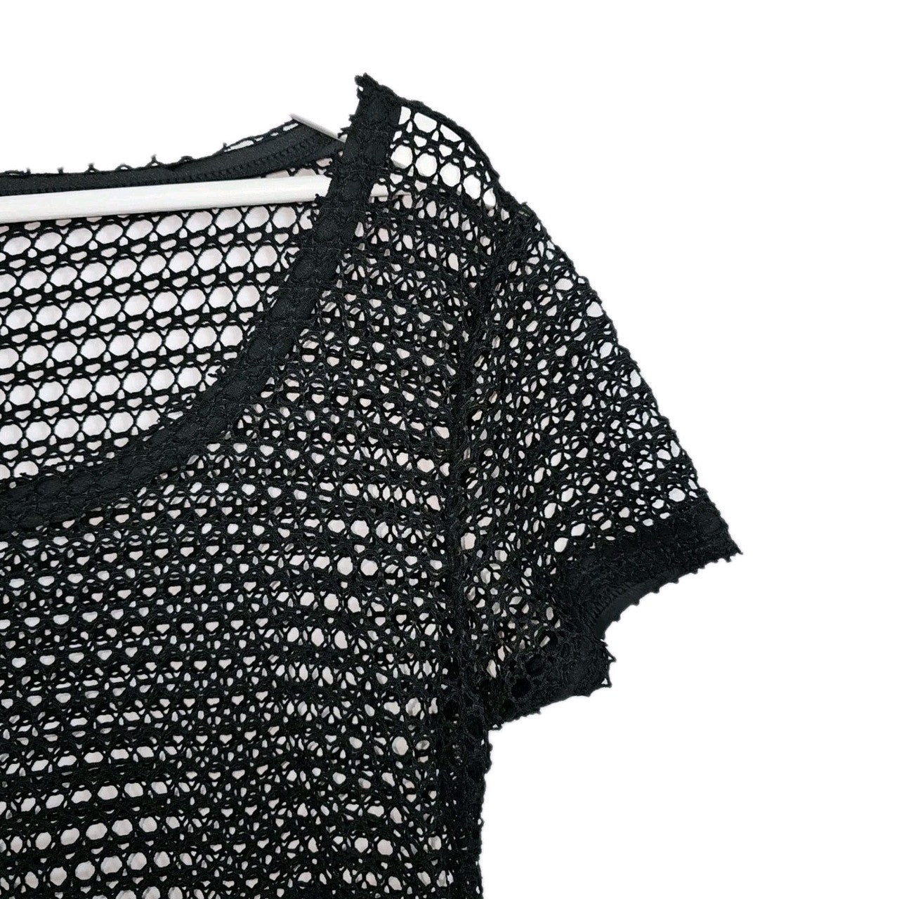EK9411 Damen T-Shirt, schwarz, Lochmuster, Gr.M (Größentabelle)1
