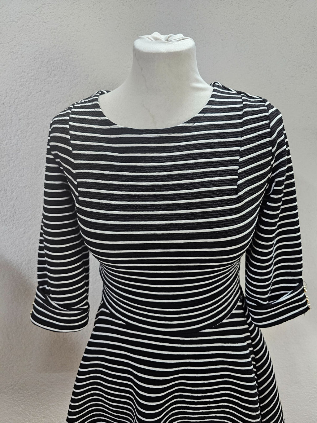 EK6259 Damen Kleid, schwarz-weiß, Gr.36/38 (nach Größentabelle)1