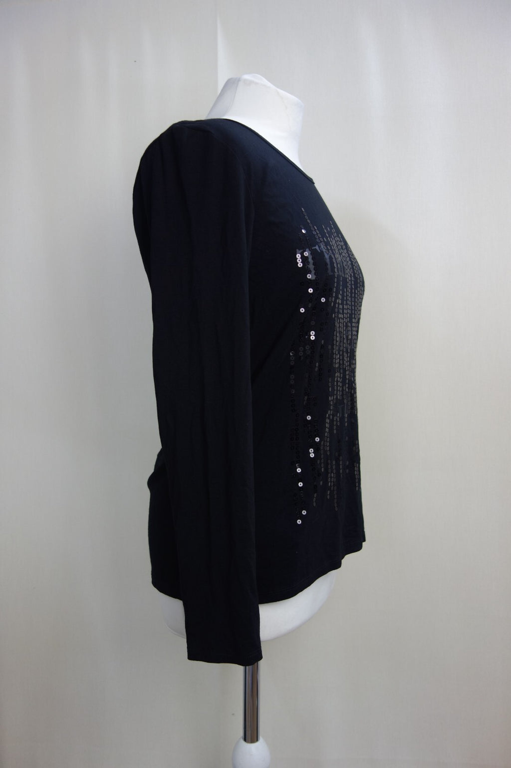 EK0521 Damen Shirt von Pfeffinger, schwarz mit Pallietten, Gr.382
