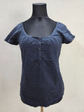 EK5742 Damen Bluse von s.Oliver, dunkelblau, gepunktet, Gr. 360