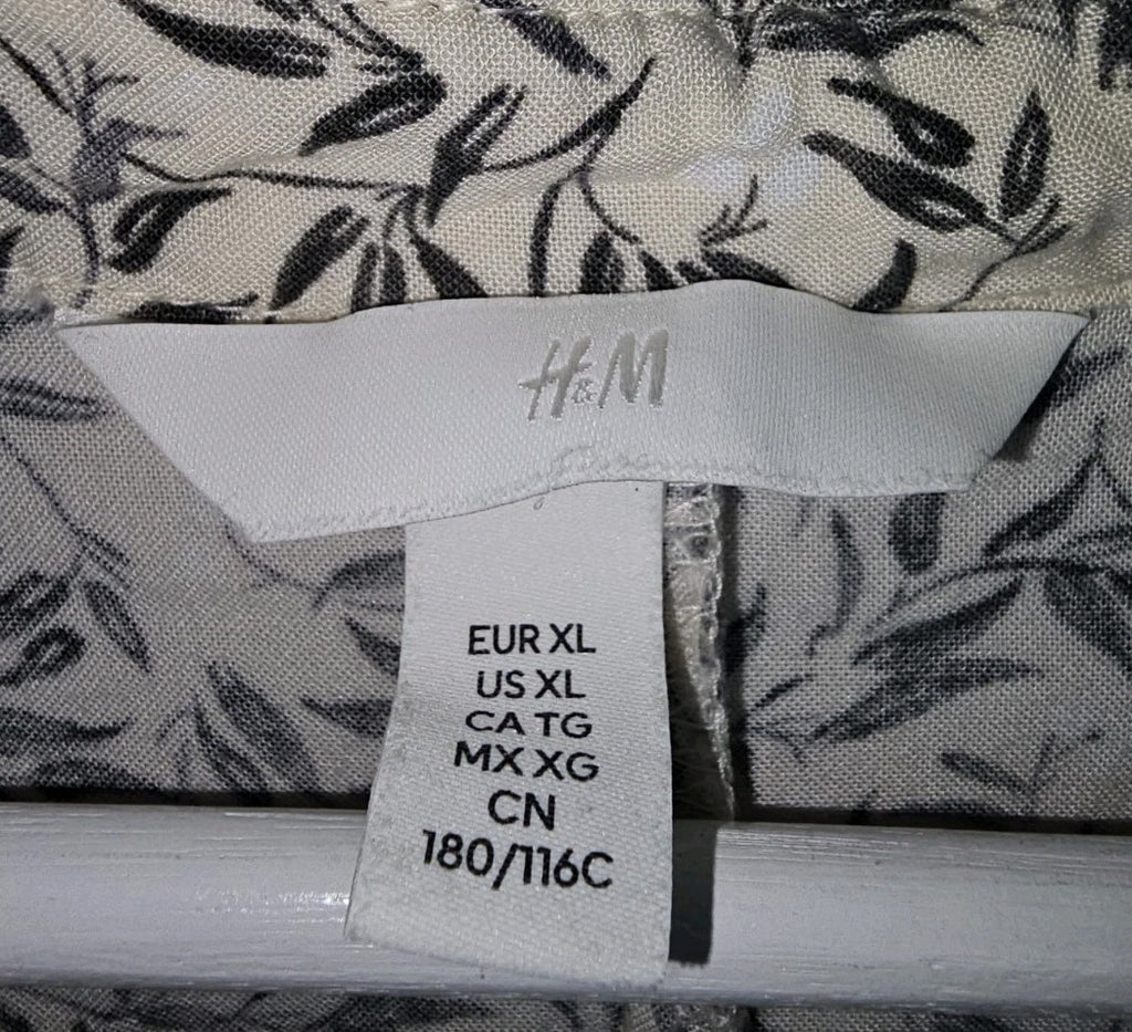 EK10262 Damen Bluse von H&M, beige mit Pflanzenmuster, Gr.XL3