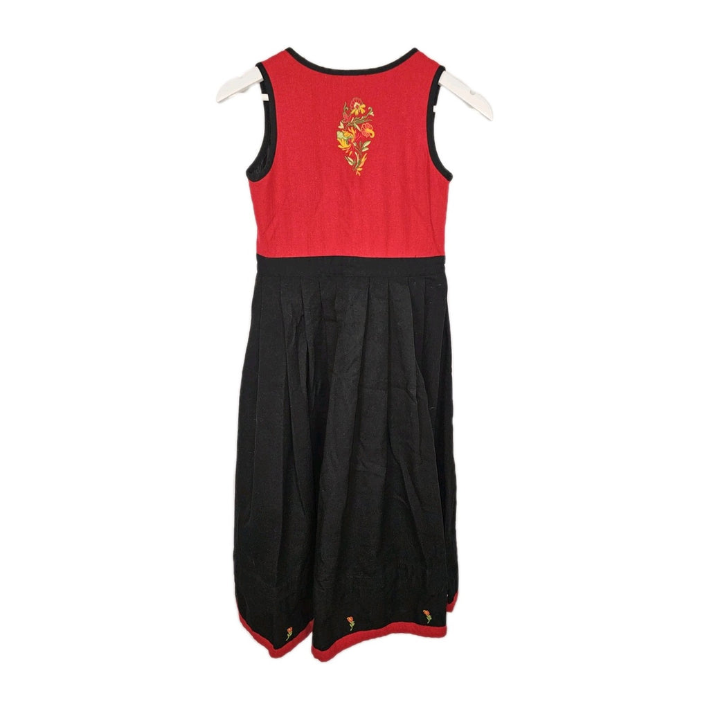 EK9626 Mädchen Dirndl von Festdrankt Cubus, rot-schwarz, Gr.1526