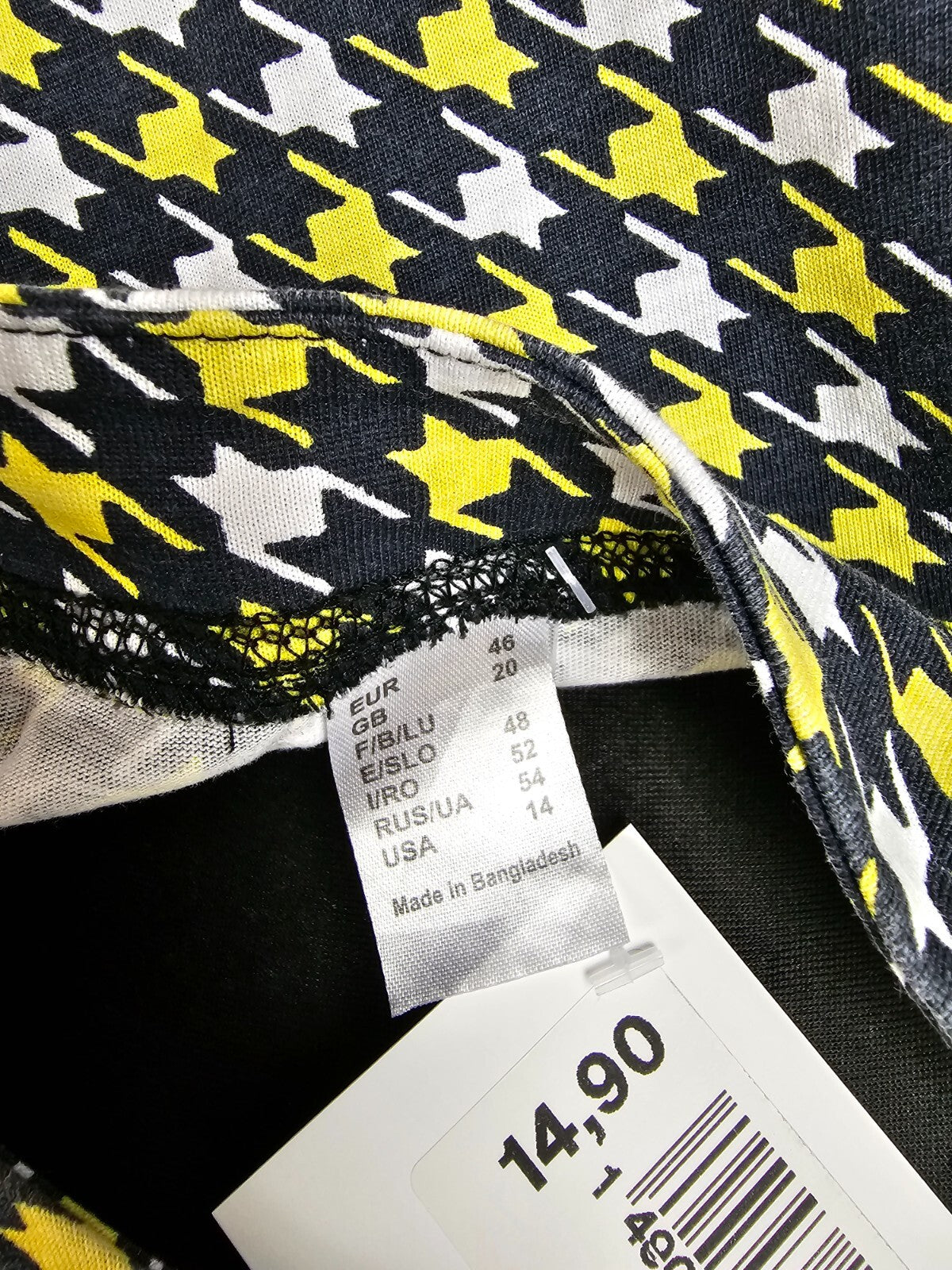 EK5368 Damen Shirt, grauschwarz/gelb/weiß, Gr. 465