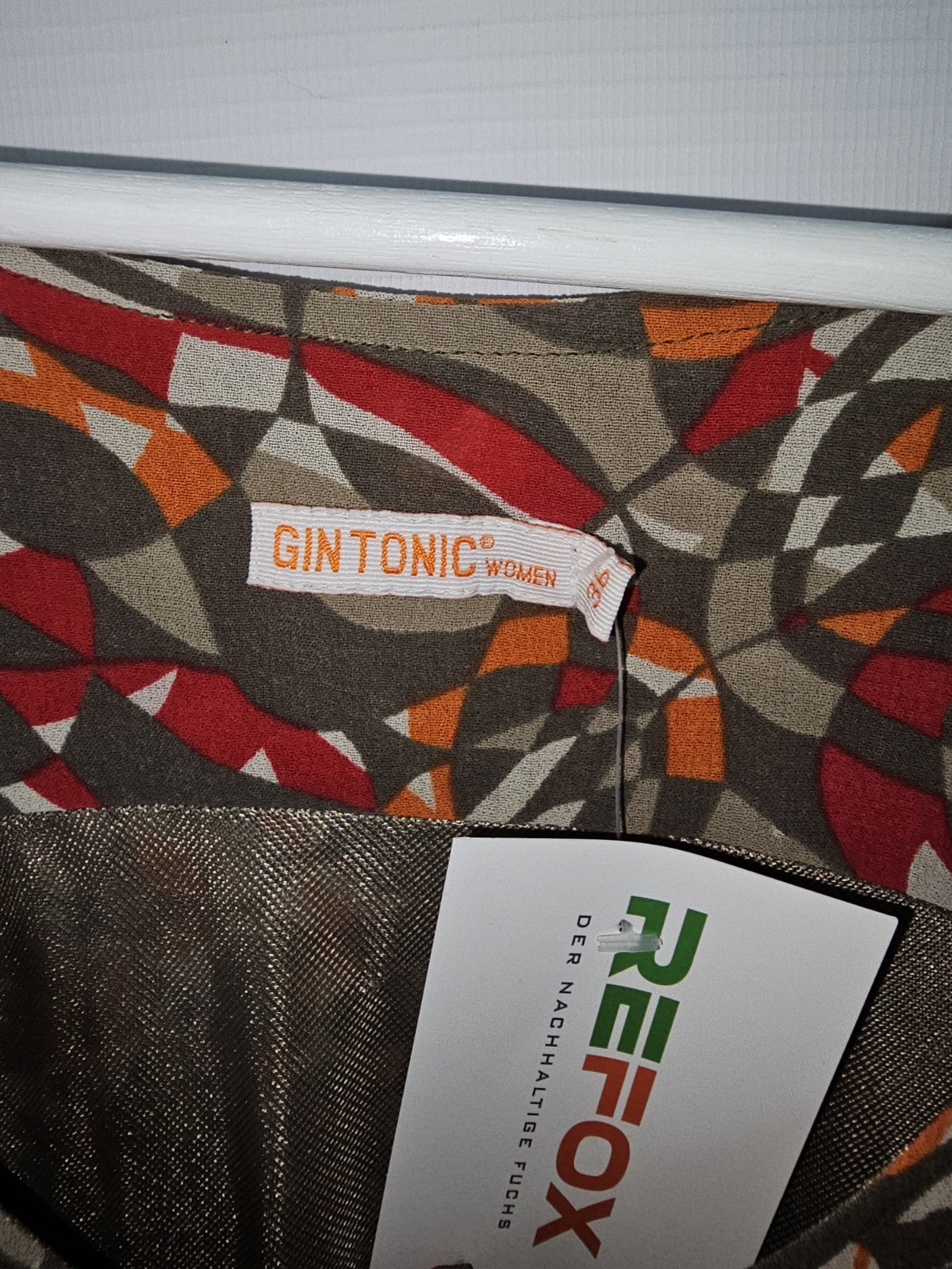 EK6298 Damen Kleid von Gin Tonic, Orange/Grün, Gr. 362