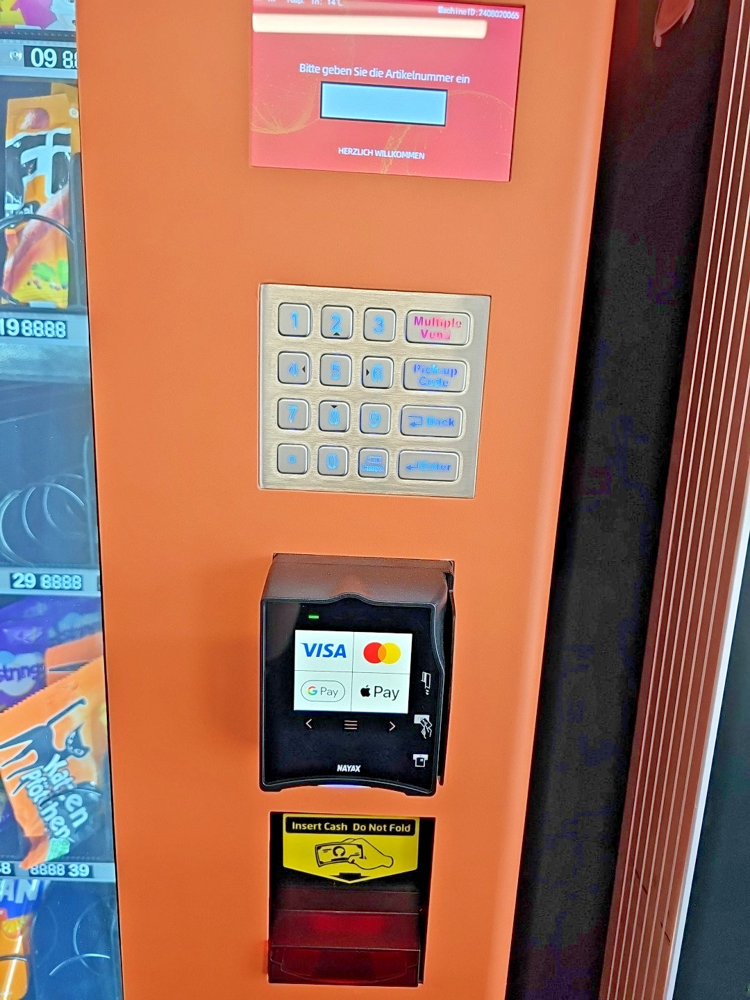 Snack Automat   mit Kartenzahlung Münzwechsler  und  Geldscheinen tolles Design2