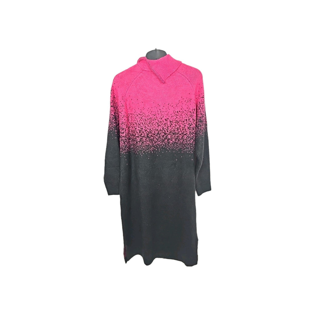 EK8971 Damen Kleid von Ulla Popken, schwarz-pink, Gr.462