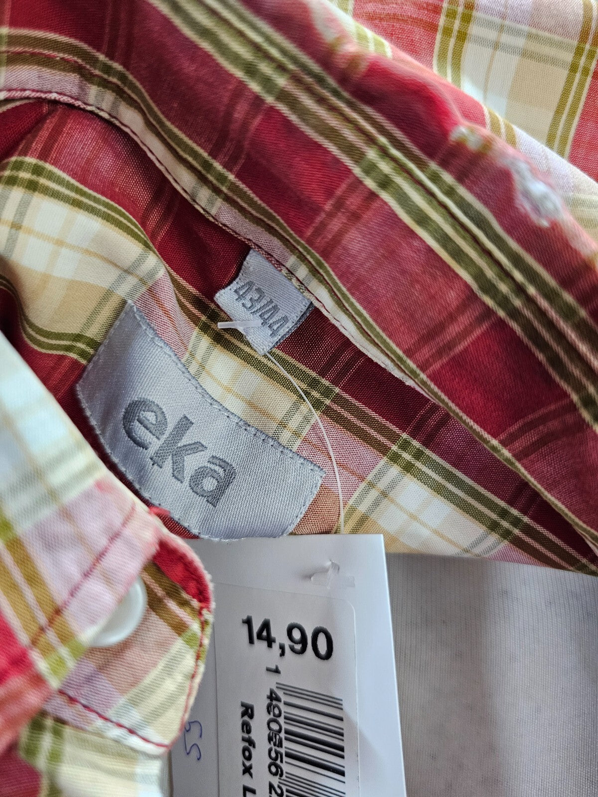 EK5948 Herren Hemd von eka, kariert, Gr. 43/445