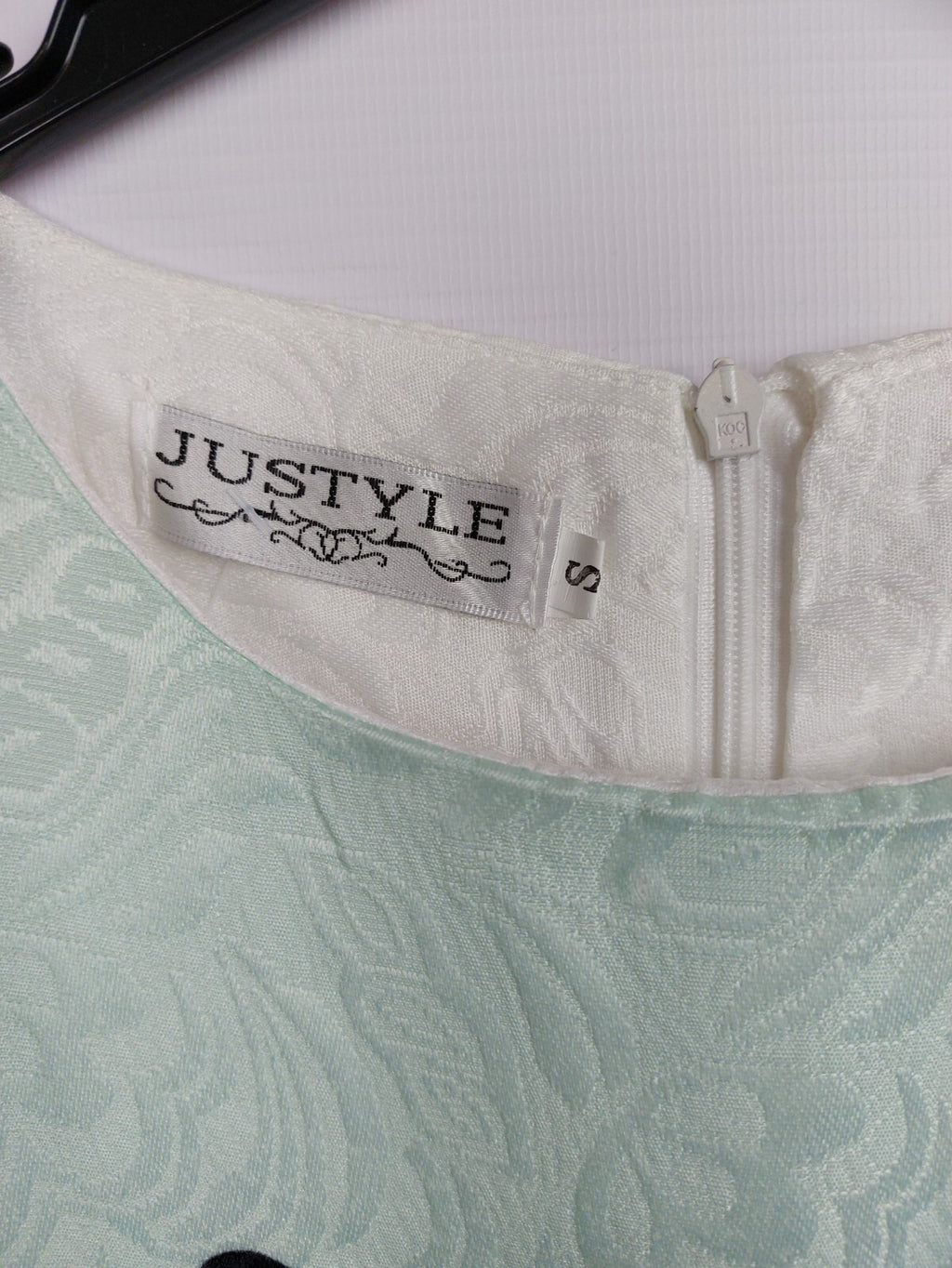 EK4645 Damen Kleid von Justyle, grün-weiß-schwarz, Gr.S3
