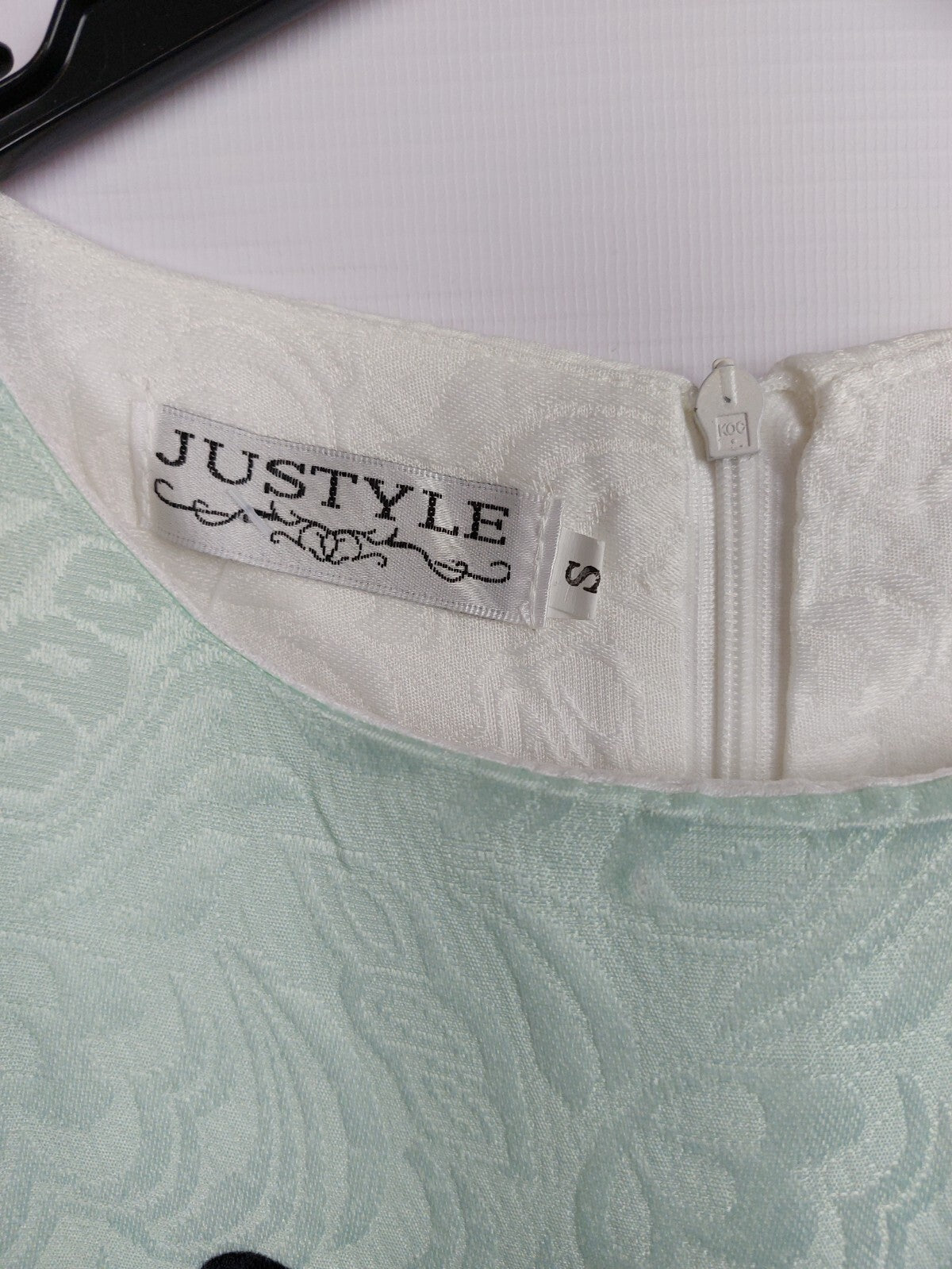 EK4645 Damen Kleid von Justyle, grün-weiß-schwarz, Gr.S3